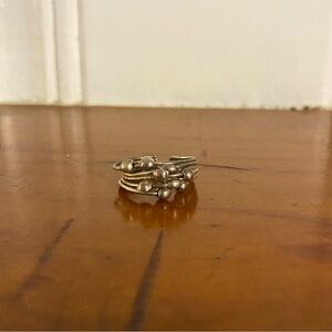 VTG Sterling Silver 925 Stacked Moveable Ball Ring - Fidget Ring - Adjustable